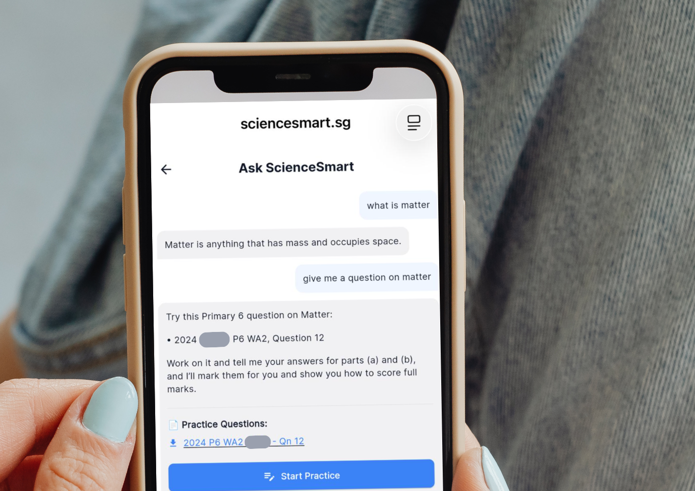AI-generated PSLE Science practice questions